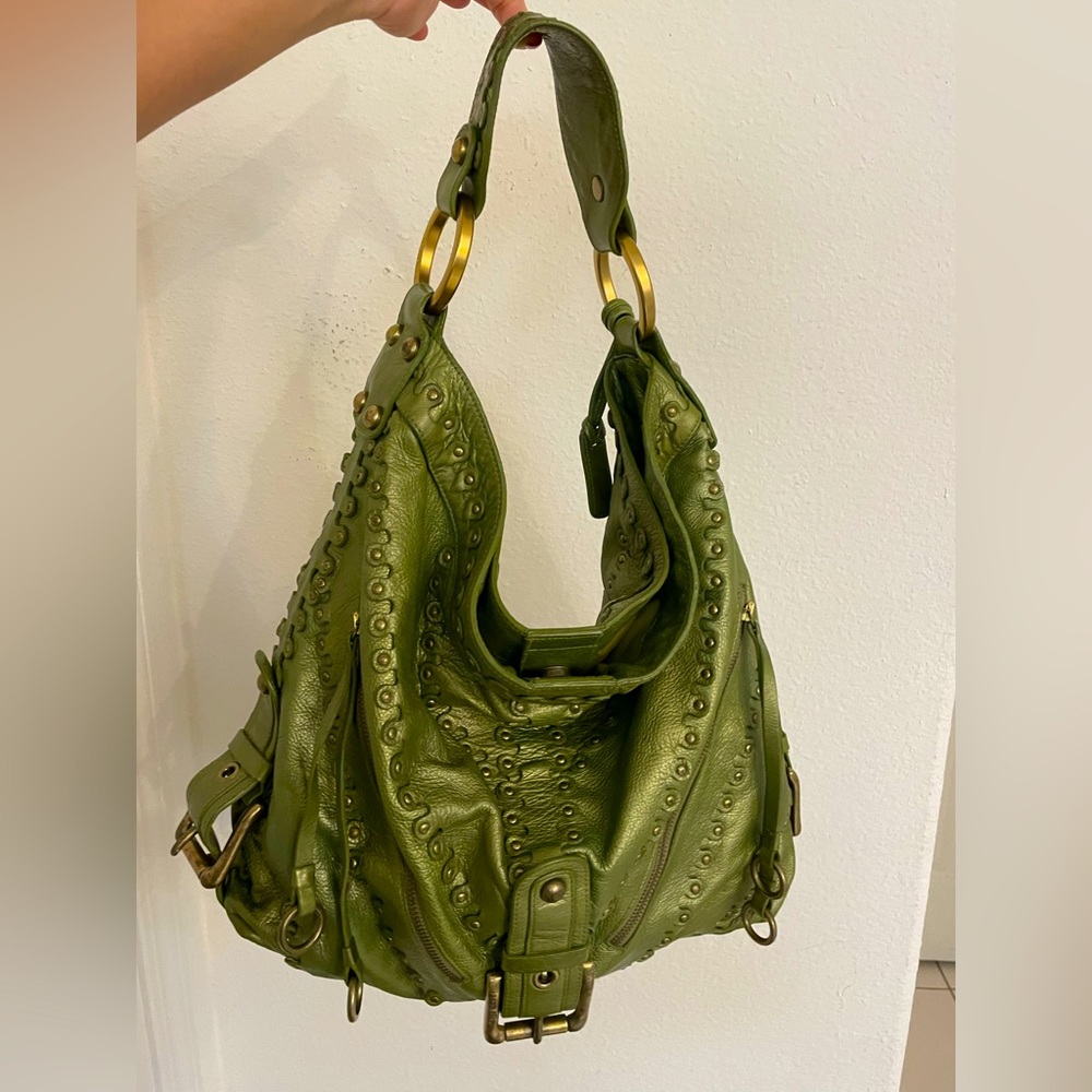 Isabella Fiore large Green slouchy hobo tote